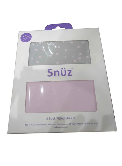 Snuz Pack of 2 Crib Fitted Sheets, Design Ed To Fit Pod Bedside Cribs, 100% Cotton, Infant And Baby, Patternrose Spot, Fitted Sheet Size - 44 X 80Cm
