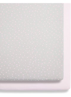 Snuz Pack of 2 Crib Fitted Sheets, Design Ed To Fit Pod Bedside Cribs, 100% Cotton, Infant And Baby, Patternrose Spot, Fitted Sheet Size - 44 X 80Cm  - Image 3