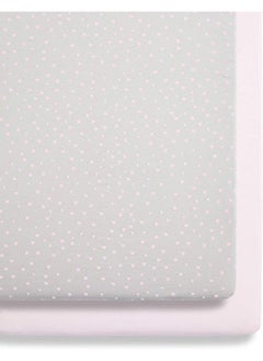 Snuz Pack of 2 Crib Fitted Sheets, Design Ed To Fit Pod Bedside Cribs, 100% Cotton, Infant And Baby, Patternrose Spot, Fitted Sheet Size - 44 X 80Cm  - Image 3