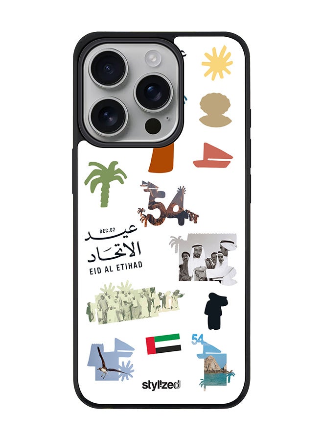 Stylizedd for iPhone 16 Pro Case [Compatible with MagSafe] Magnetic cover Slim fit Camera Protection, Shockproof Thin Phone Case- Eid Al Etihad 54th UAE National Day, White - Image 1