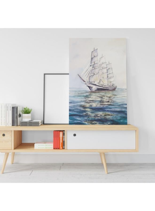 Home Gallery Sailing Boat Square Diamond Printed canvas wall art - Image 1