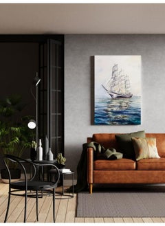 Home Gallery Sailing Boat Square Diamond Printed canvas wall art  - Image 3