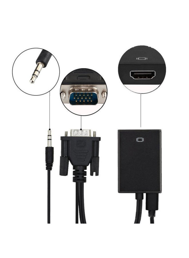 محول Vga إلى Hdmi كابل محول Vga إلى Hdmi أنثى صوت مكتبي للكمبيوتر المكتبي عالي الدقة - اللون: تكامل الصوت (خط التوزيع) - Image 5