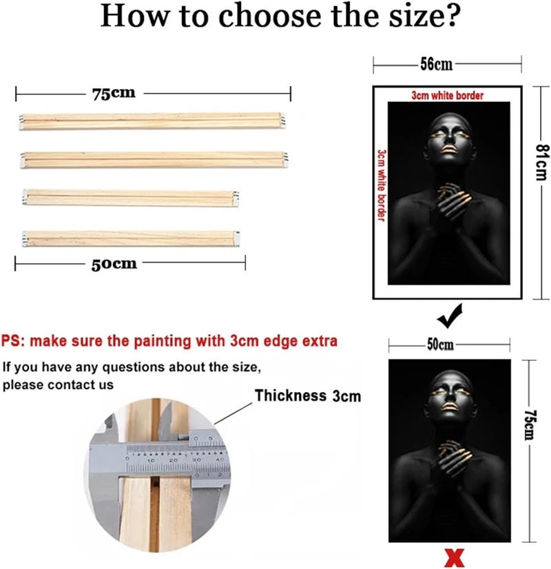 Wooden Picture Frame Large Size Wood Frame for Canvas Paintings Custom Picture Frame Kit DIY Diamond Painting Frame Wall Poster Framed(Height 30cm,Width 30 cm) - Image 2