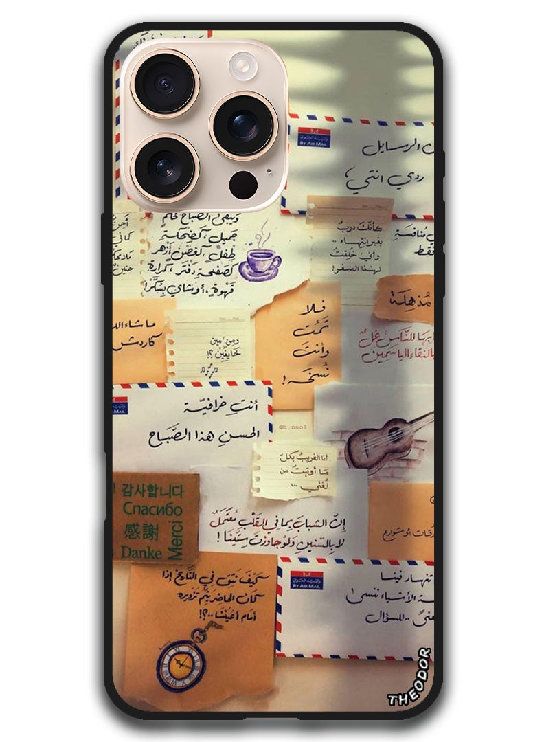 Theodor Protective Case Anti Scratch Shock Proof Bumper Cover For iPhone 16 Pro Max (6.9)-inch Letters - Image 1