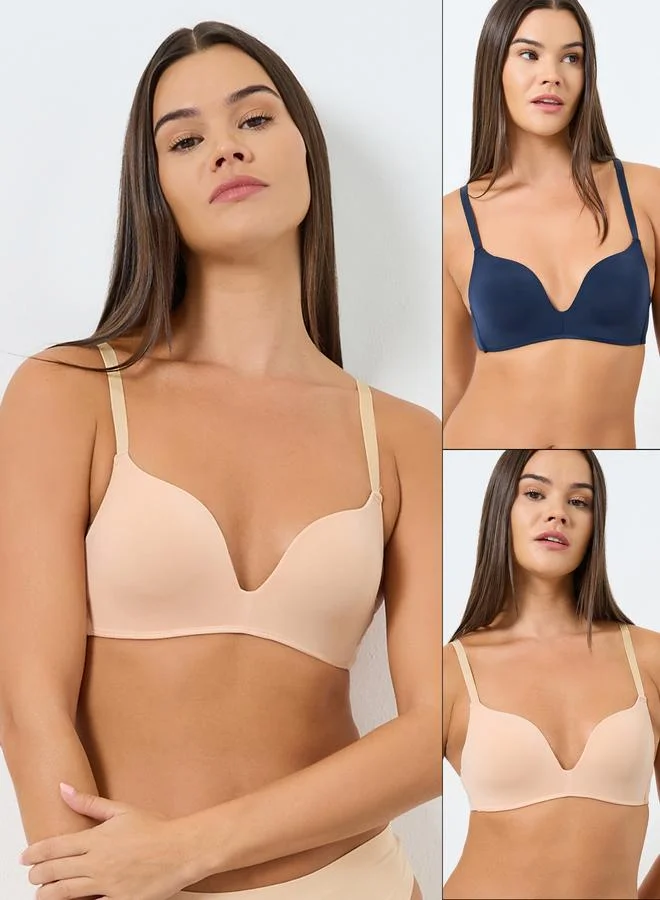 ستايلي مجموعة من 2 صدرية بياقة عميقة وغير مبطنة