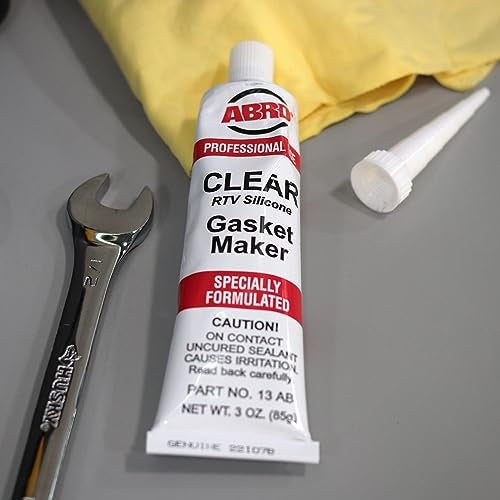 ABRO RTV Silicone Sealant and Gasket Maker: Up to 500 Degree F Heat, High Temp Silicone Sealant, 3 oz/85g Tube - Clear - Image 2