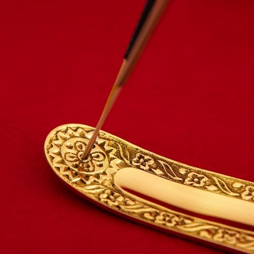 giBOX Brass Incense Sticks Holder and Ash Catcher | Agarbatti Stand for Home, Meditation, Temple Incense Holder Leaf for Office Ash Collector - Image 4