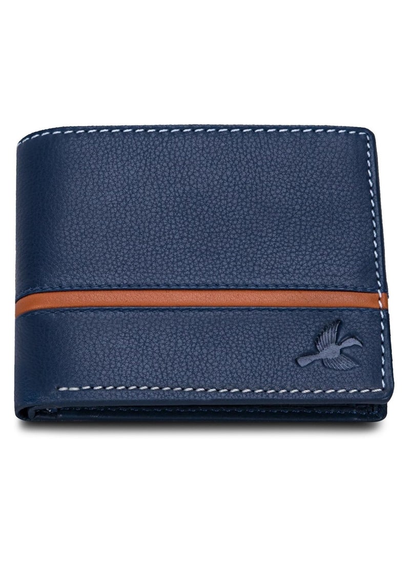 HORNBULL HORNBULL Denial Navy Leather Wallet for Men | Leather Mens Wallet with RFID Blocking | Wallets Men Genuine Leather  - Image 1