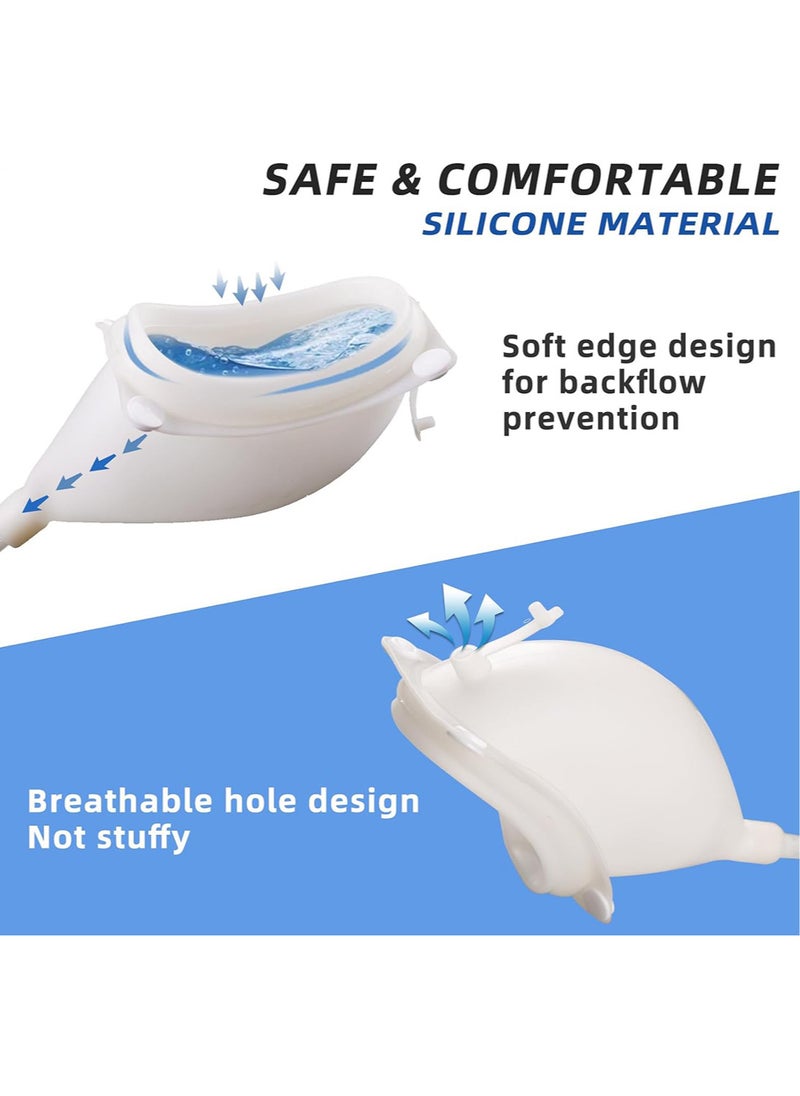 Wearable Urinal Collector with Reusable Silicone Urine Catheter Bag 2000ml and 1000ml, Portable External Catheter Urine Bag for Elderly Men Blue