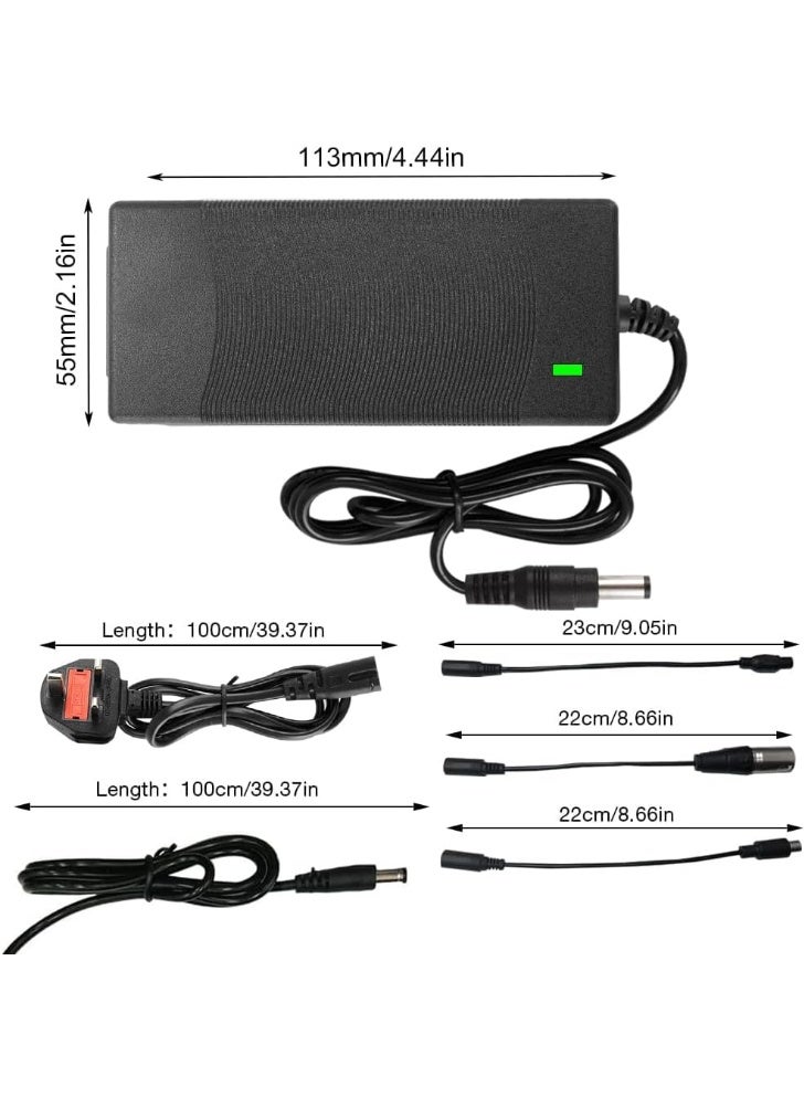 شاحن سكوتر كهربائي 36 فولت 2 أمبير، شاحن سريع للدراجات الكهربائية مع 4 موصلات، متوافق مع شاومي M365/الدراجات الكهربائية، حماية من الماء والشحن الزائد (مؤشر LED) - Image 3