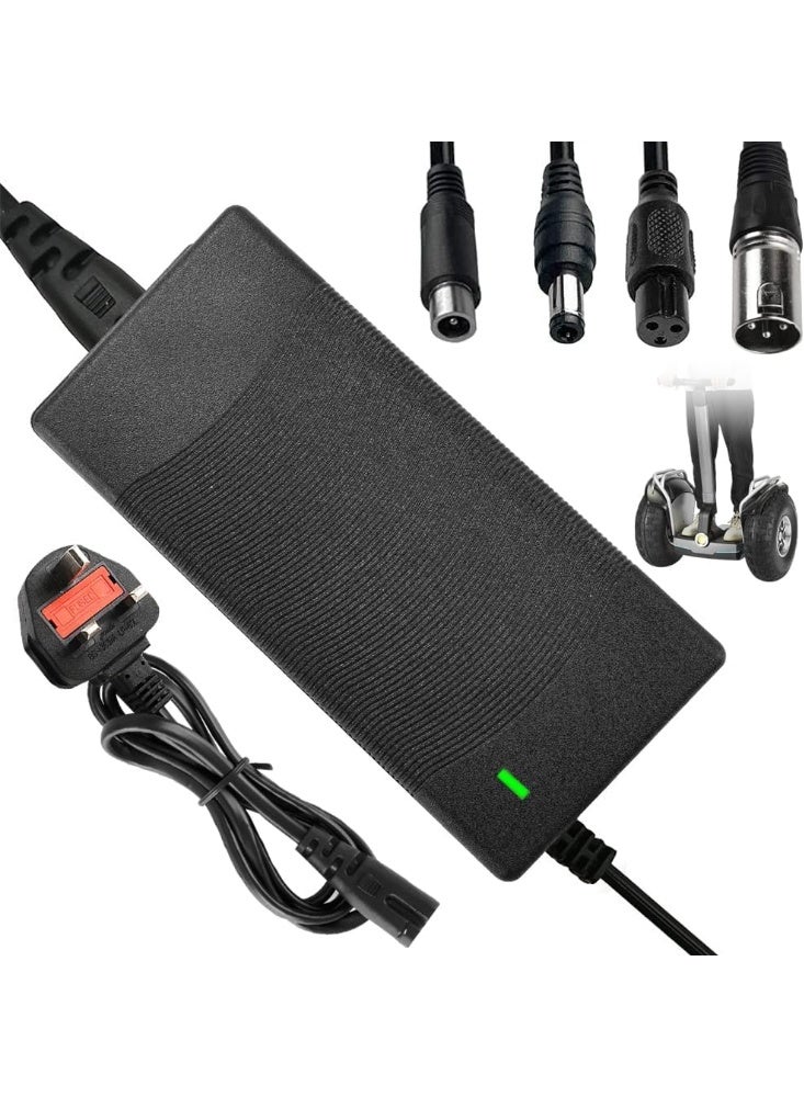 شاحن سكوتر كهربائي 36 فولت 2 أمبير، شاحن سريع للدراجات الكهربائية مع 4 موصلات، متوافق مع شاومي M365/الدراجات الكهربائية، حماية من الماء والشحن الزائد (مؤشر LED) - Image 1
