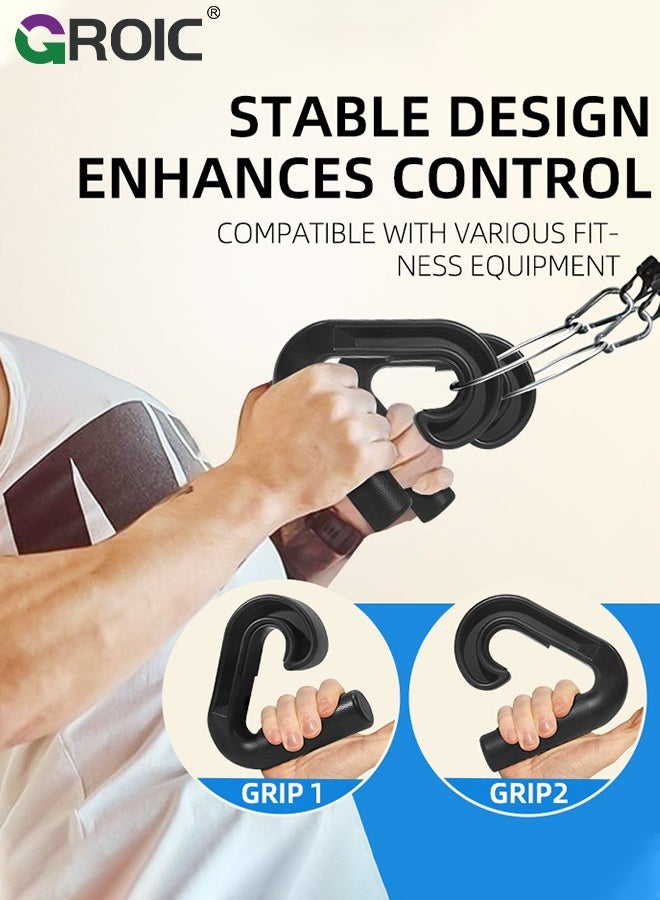 GROIC Grip Pull Up Handles - Ergonomic Portable Hooks for Barbell Row Deadlift Resistant Bands for Home Gym Fitness Enthusiasts - Black - Image 4