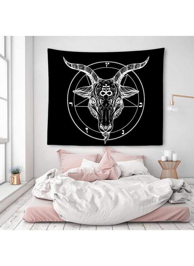 Generic - Demon Satanic Goat Tapestry Black Symbol Divination Wall Hanging Decor Indian Mandala Bohemian Hippie Trippy Large Tapestry For Bedroom Living Room Dorm(80X60 Inch) - Image 1