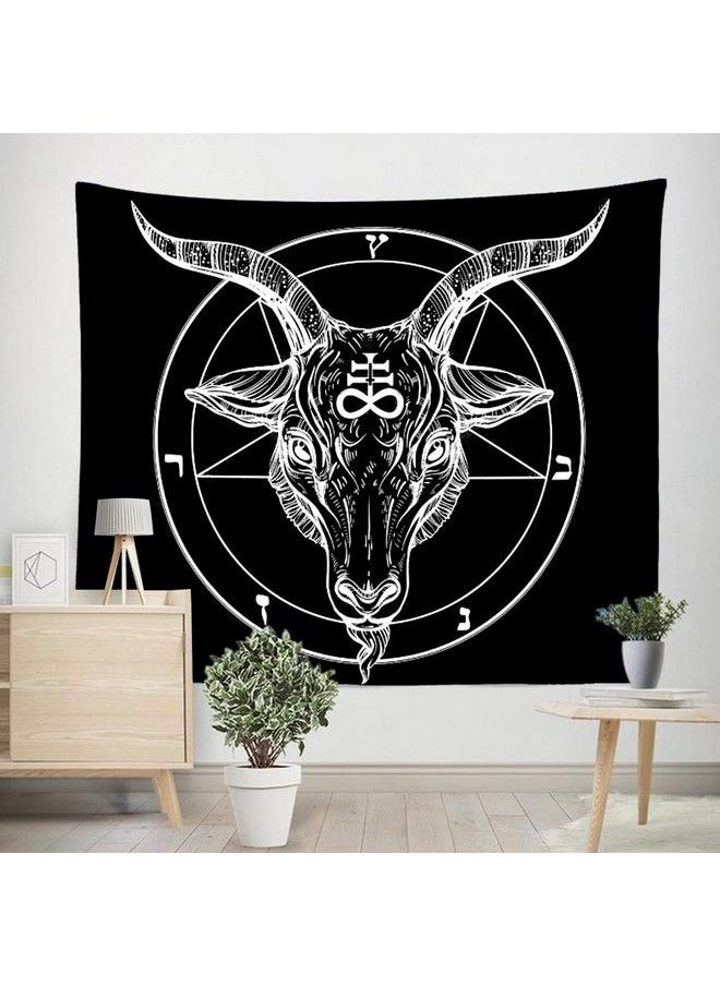 Generic - Demon Satanic Goat Tapestry Black Symbol Divination Wall Hanging Decor Indian Mandala Bohemian Hippie Trippy Large Tapestry For Bedroom Living Room Dorm(80X60 Inch) - Image 1