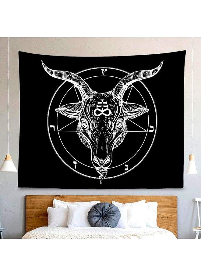 Generic - Demon Satanic Goat Tapestry Black Symbol Divination Wall Hanging Decor Indian Mandala Bohemian Hippie Trippy Large Tapestry For Bedroom Living Room Dorm(80X60 Inch) - Image 1