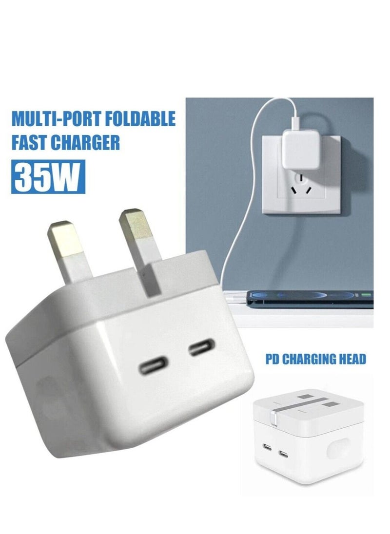 Generic 35W Dual Ports Fast Charging USB-C+C Power Adapter USB-C To Lightning Cable For Apple iPhone 14 13 Series  - Image 2
