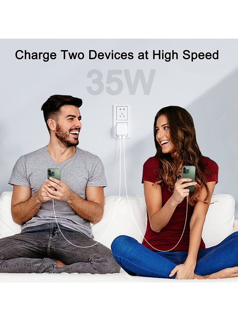 Generic 35W Dual Ports Fast Charging USB-C+C Power Adapter USB-C To Lightning Cable For Apple iPhone 14 13 Series  - Image 4