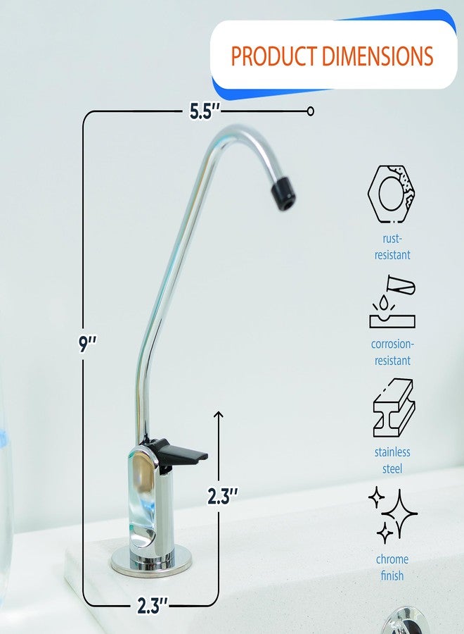 أكوابون صنبور مياه شرب Aquaboon بتقنية التناضح العكسي لحوض المطبخ - مصنوع من الفولاذ المقاوم للصدأ - مطلي بالكروم، بدون فجوات هوائية - Image 2