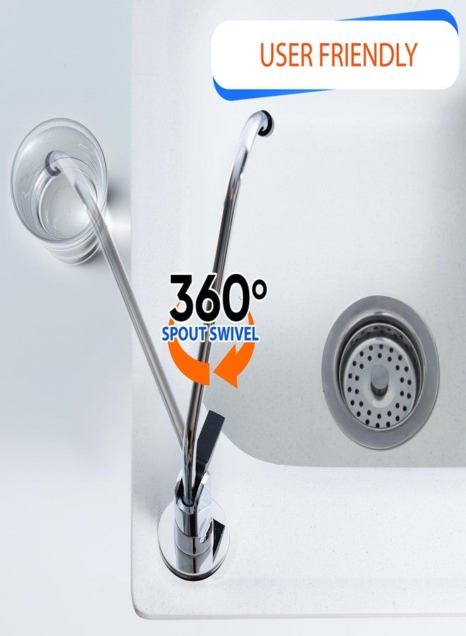 أكوابون صنبور مياه شرب Aquaboon بتقنية التناضح العكسي لحوض المطبخ - مصنوع من الفولاذ المقاوم للصدأ - مطلي بالكروم، بدون فجوات هوائية - Image 4