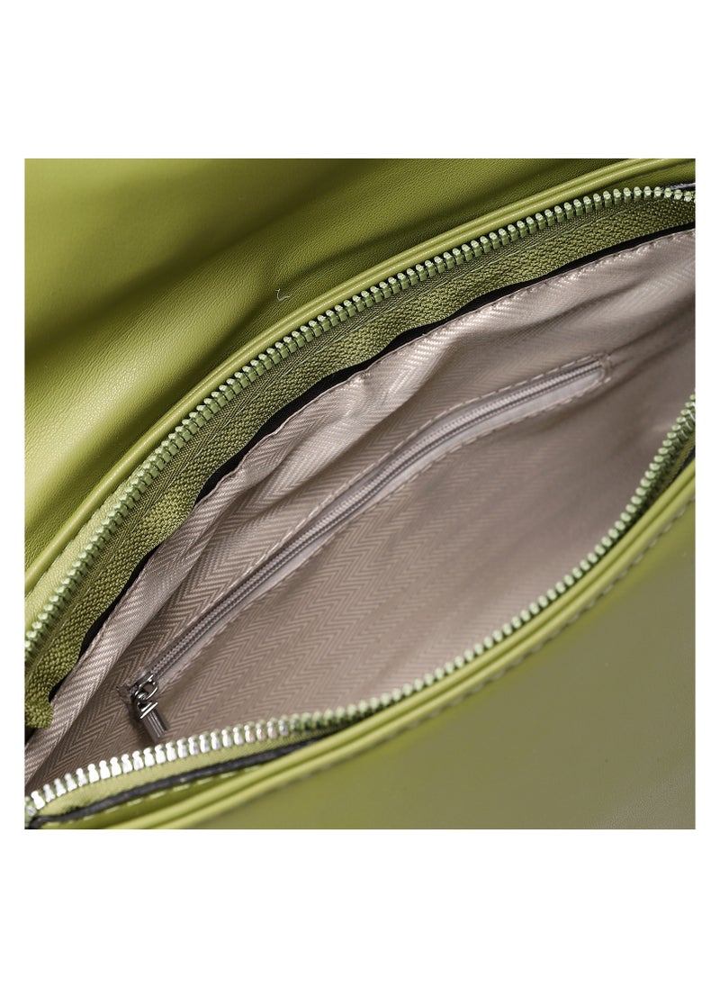 Mr.joe - Magnetic and Zipper Closure Cross-Body Bag - Olive - Image 1