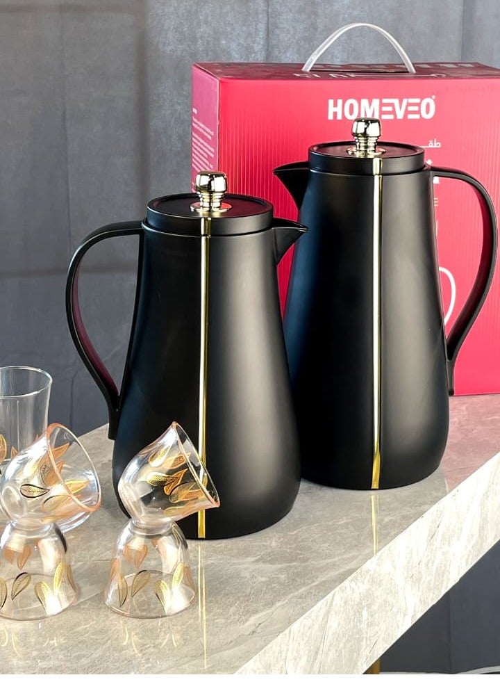 HOMEVEO The Line Thermos Set 1L + 0.6L - Elegant design for coffee and tea and superior thermal insulation to maintain heat for 20 hours - Image 4