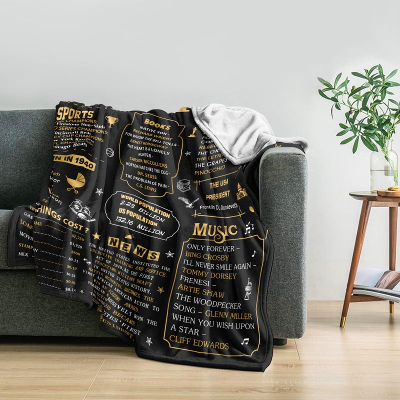 Neuturs 85th Birthday Gifts for Women  85th Birthday Gifts for Men  Best Gifts for 85 Year Old Men Women  85th Birthday Party Decorations  Happy 1940 85th Birthday  85 Birthday Gift Ideas Blanket 60  X 50 - Image 2