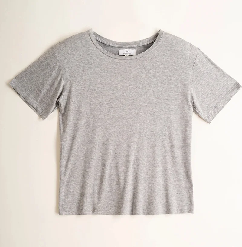 Penelope Women's Short Sleeve T-Shirt M Grey Melange - Baily Collection