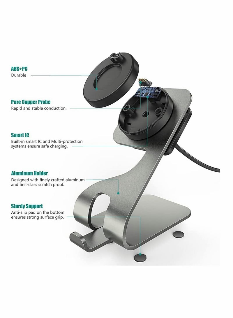 Excefore Charger Stand Compatible with for Garmin Fenix 7 7S 7X 6 6S 6X Pro 5 5S 5X Plus, Epix 2, for Vivomove 3S, Venu 2 Sq, Approach S10 S60, Replacement Aluminum Charging Stand Dock Station Base Accessories - Image 2