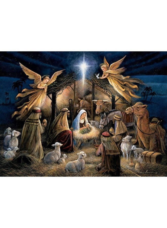 Bits and Pieces - 300 Piece Jigsaw Puzzle for Adults 18" X 24" - in The Manger - 300 pc Religious Jigsaws by Artist Ruane Manning - Image 1