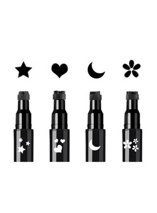 Face Stamp & Eyeliner Set, 4 Pcs Black Shape Stamps And Felt Eye Liners, Dual Ended 2-In-1 Eye Makeup Pen - pzsku/Z287DA5540D1B234D1146Z/45/_/1734437691/3209afca-d5b4-49b4-afaa-ad49c7910058