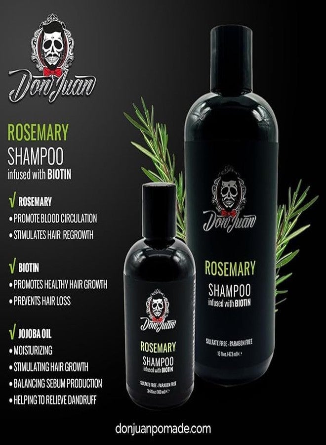 Don Juan Rosemary Shampoo infused with Biotin for Hair Growth - Sulfate and Paraben Free, Anti-Thinning, Regrowth & Strengthening Hair for Men & Women (16 Fl Oz) - Image 4