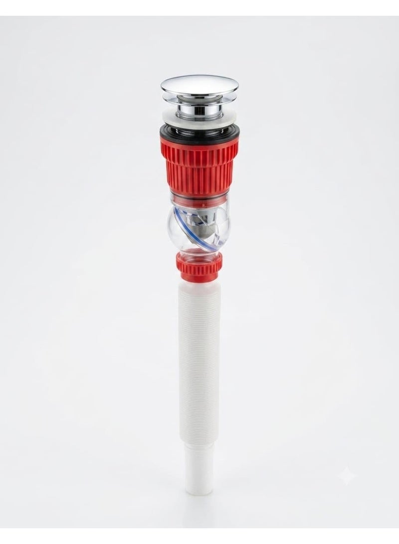 Smart Sink Drain System with Sink Drain Stopper Odor Stopper 1.5 Inch | Visible transparent design, reversible valve, rustproof, grommet seal - Image 1