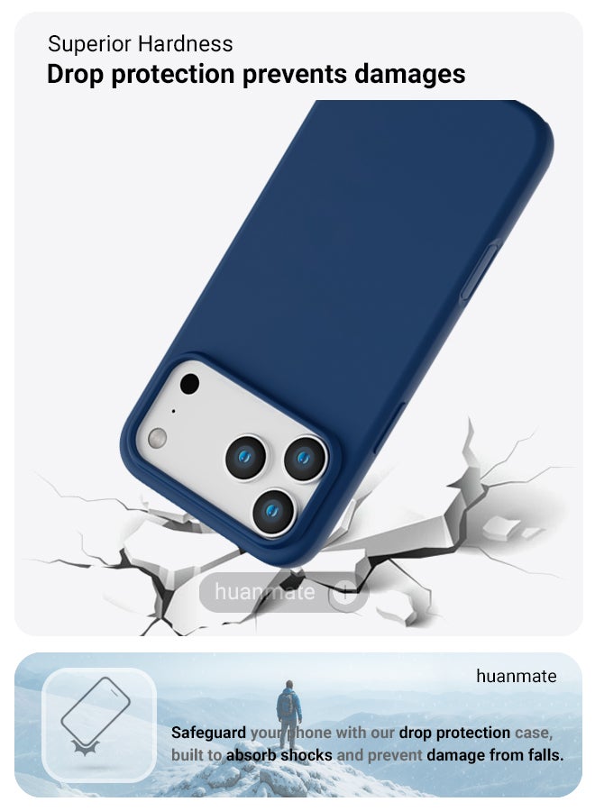 huanmate Apple iPhone 17 Pro Silicone Cover Blue - Premium 2.0mm TPU Silicon, Enhanced Camera Protection with Lens Shield, Shockproof & Water-Proof Cover for Apple iPhone 17 Pro - Image 4