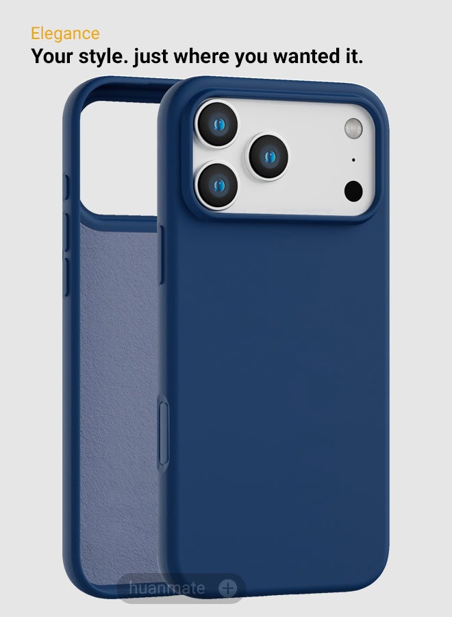 huanmate Apple iPhone 17 Pro Silicone Cover Blue - Premium 2.0mm TPU Silicon, Enhanced Camera Protection with Lens Shield, Shockproof & Water-Proof Cover for Apple iPhone 17 Pro - Image 5