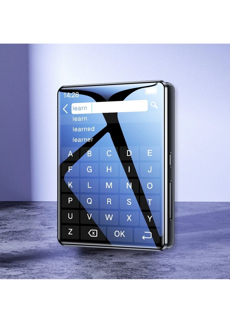 ارواق - مشغل MP3، مشغل موسيقى بشاشة كاملة 2.4 بوصة، مشغل صوت ستيريو هاي فاي بتقنية البلوتوث بشاشة تعمل باللمس بالكامل، مشغل راديو مسجل صوت قابل لإعادة الشحن مع مكبر صوت مدمج، (دعم تمديد الذاكرة 64 جيجابايت) - Image 1