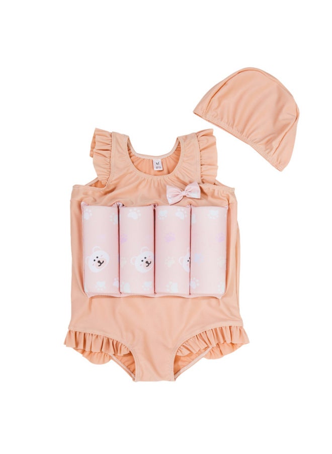 Loquat Children's Buoyancy Swimsuit Baby Swimsuit One-piece Girl Toddler 2-3 Years Old Toddler 1 Boy Swimsuit Baby-Color:Bear Paw- - Image 1