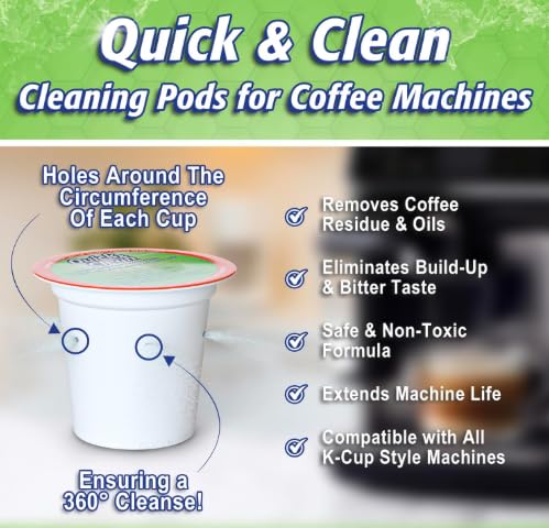 QUICK CLEAN Quick & Clean [6-Pack] Keurig Cleaning Pods - K Cup Cleaner Pod For Keurig - 2.0 Coffee Machine Compatible, Removes Stains, Non-Toxic and Eco-Friendly - Image 4