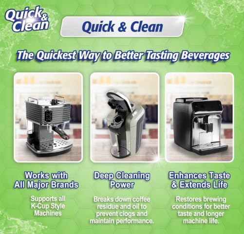 QUICK CLEAN Quick & Clean [6-Pack] Keurig Cleaning Pods - K Cup Cleaner Pod For Keurig - 2.0 Coffee Machine Compatible, Removes Stains, Non-Toxic and Eco-Friendly - Image 2