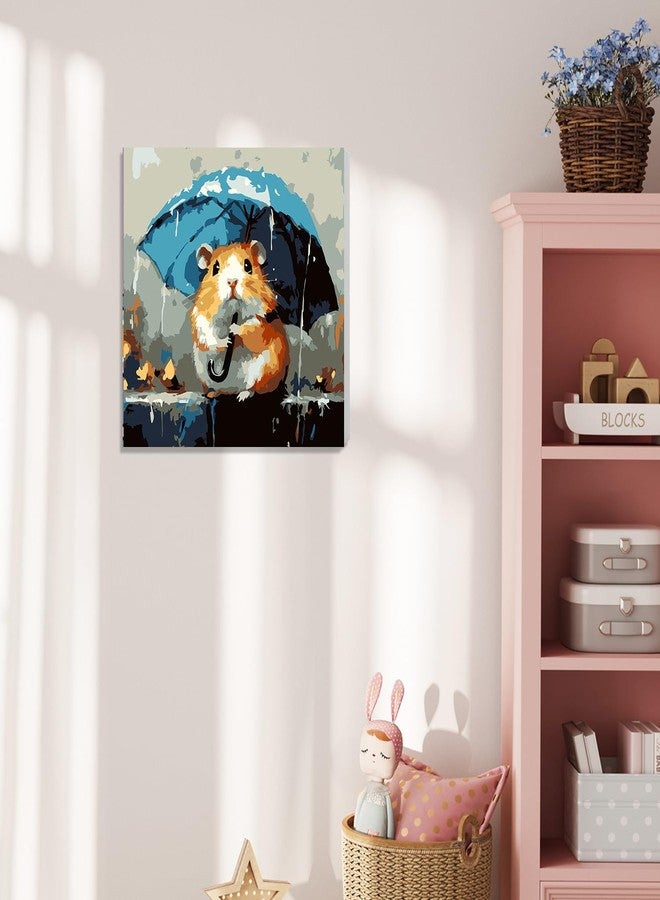 مجموعة الرسم بالأرقام السهلة من hkejoi للأطفال من عمر 8 إلى 12 عامًا، لوحة رسم بالأرقام مع إطار وحامل، لوحة رسم بالأرقام، أعمال يدوية لتزيين جدران المنزل كهدية، مقاس 8x8 بوصة - Image 3
