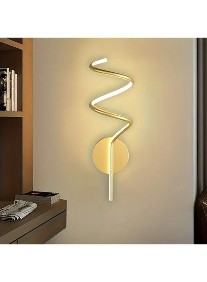 جولدن مودرن مصباح جدار LED 3 ألوان قابلة للتعديل مرآة ألومنيوم - Image 4