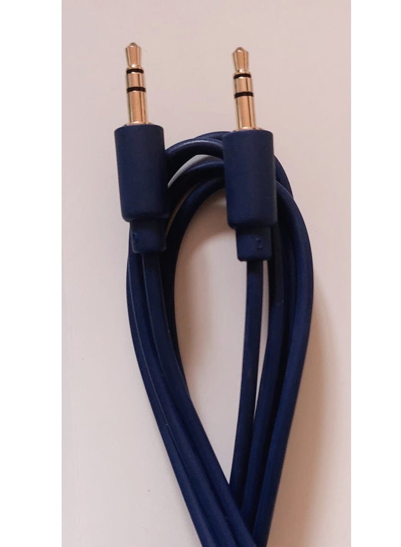 VITAL Stereo Audio Aux Cable With Gold Plated Connector Blue - Image 3