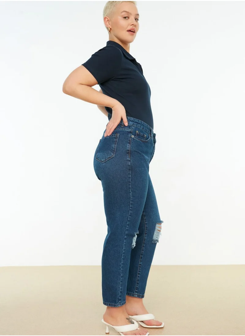 Trendyol Curve Distressed High Waist Jeans