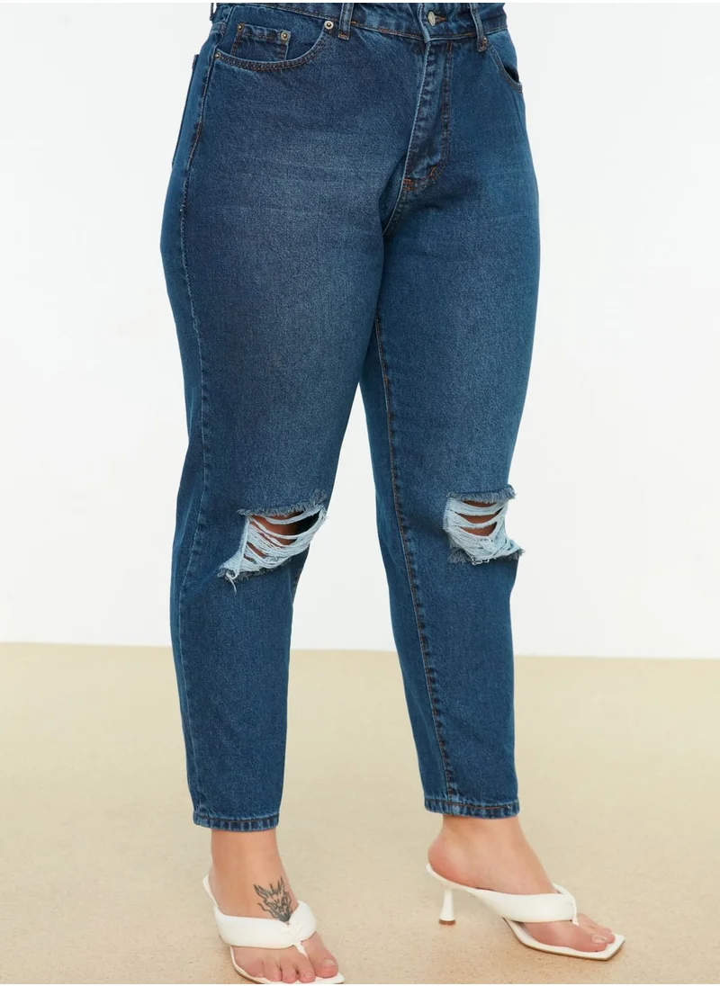 Trendyol Curve Distressed High Waist Jeans