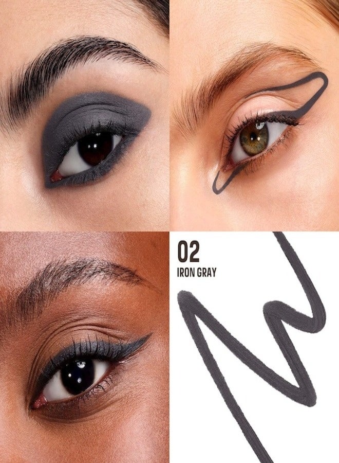 MAKE UP FOR EVER Aqua Resist Color Pencil Waterproof Eyeliner 02 Iron Gray – Dark Gray Long-Lasting Waterproof Eye Pencil, 0.04 oz / 1.2 g - Image 2