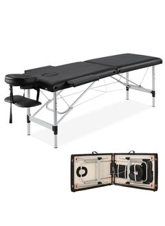 ZUIHAO Portable Massage Table Foldable Massage Table Adjustable Salon Spa Table Adjustable Eyelash Table Tattoo Table Aluminum Frame Height With Carrying Case  - Image 1