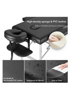 ZUIHAO Portable Massage Table Foldable Massage Table Adjustable Salon Spa Table Adjustable Eyelash Table Tattoo Table Aluminum Frame Height With Carrying Case  - Image 4