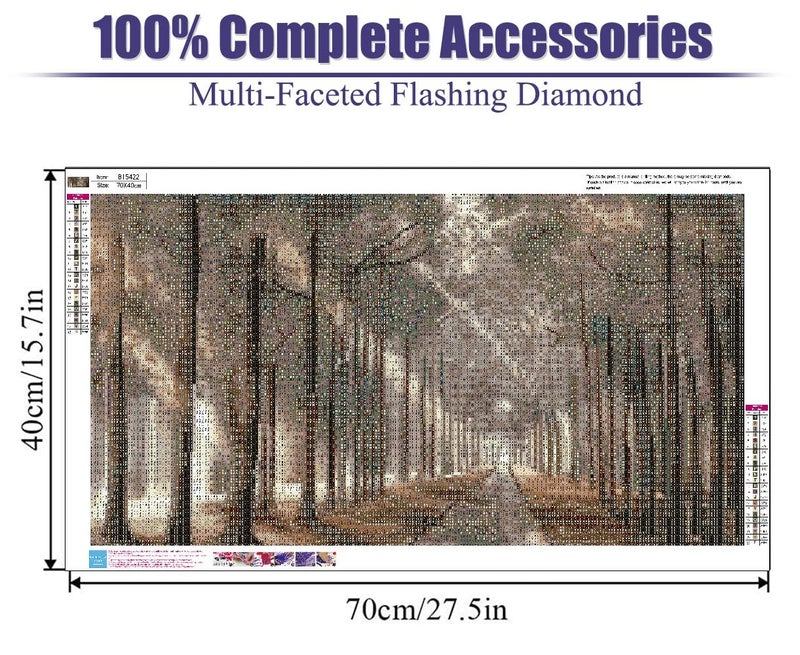 BOHADIY Forest Diamond Painting Kits for Adults 5D Large Landscape Diamond Art Kits for Adults Full Drill Woods Diamond Art Painting Kits Gem Art Kits for Wall Decor 27.5x15.7Inch Sunshine Tree - Image 2
