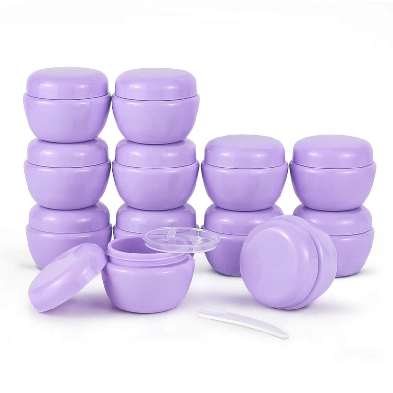 LONGWAY 1 Oz 30ML Little Plastic Jars with Lids and Inner Liners  Empty Lotion ContainersTravel Cream Containers  for SalvesLotions and Creams Cosmetic Jars  BPA Free Pack of 12 Purple