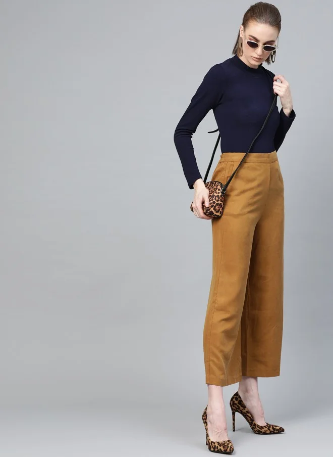 SASSAFRAS Navy Blue Solid Top for Women